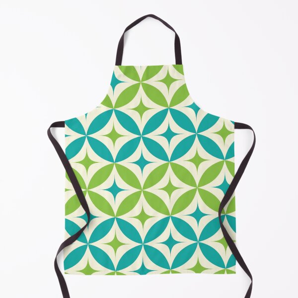 Item preview, Mid century modern Starbursts on Green and Teal Circles designed and sold by Yasminepatterns .