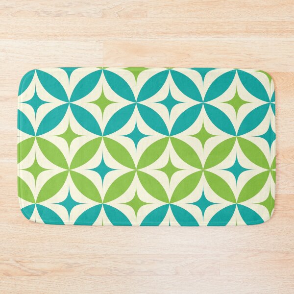 Item preview,  Mid century modern Starbursts on Green and Teal Circles  designed and sold by Yasminepatterns .