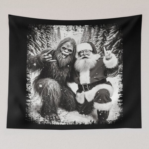 Item preview, Funny Bigfoot and Santa Rock and Roll Christmas Holiday Design designed and sold by River Silva.