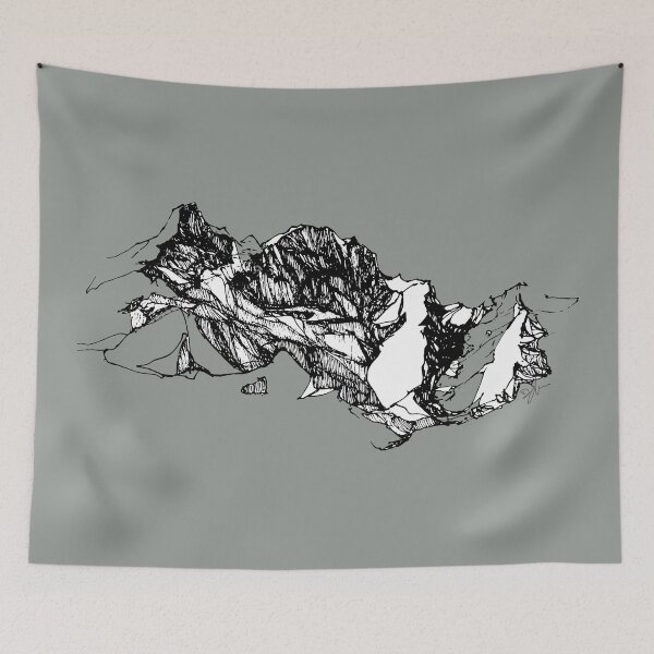 Item preview, Hand-Drawn Mountain Range Line Art - Minimalist Adventure Sketch designed and sold by SKETCHYANDGRAPHIC.