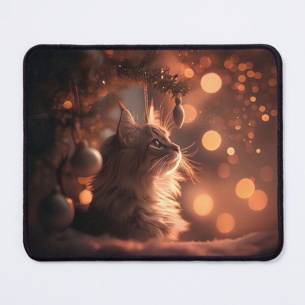 Item preview, Cozy Christmas Cat by the Tree – Warm Cinematic Lighting & Holiday Mood Art designed and sold by Windy-market.