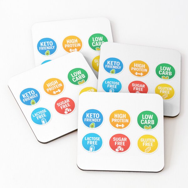 Item preview, Isolated png food label stickers with various dietary claims, AI generated designed and sold by dvoevnore.
