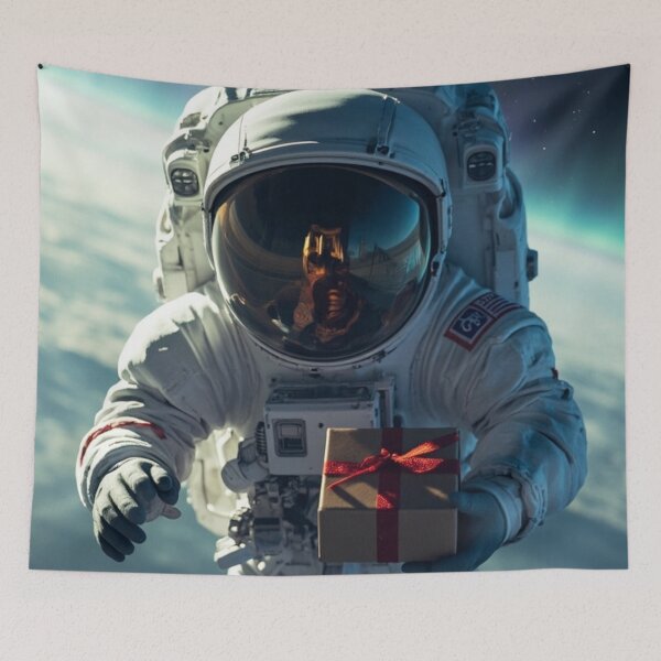 Item preview, Last Gift on Earth - Emotional Astronaut Christmas Art designed and sold by Artfully Entertained.