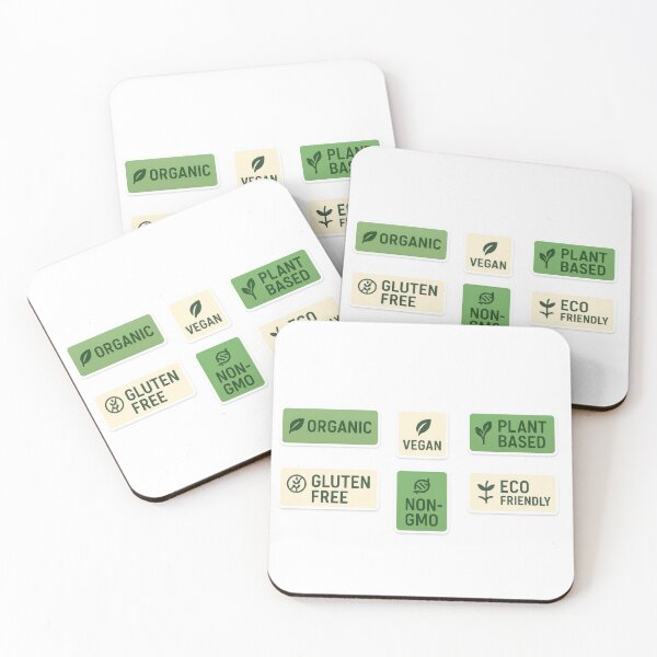 Item preview, Organic vegan plant-based food label stickers on transparent background, AI generated designed and sold by dvoevnore.