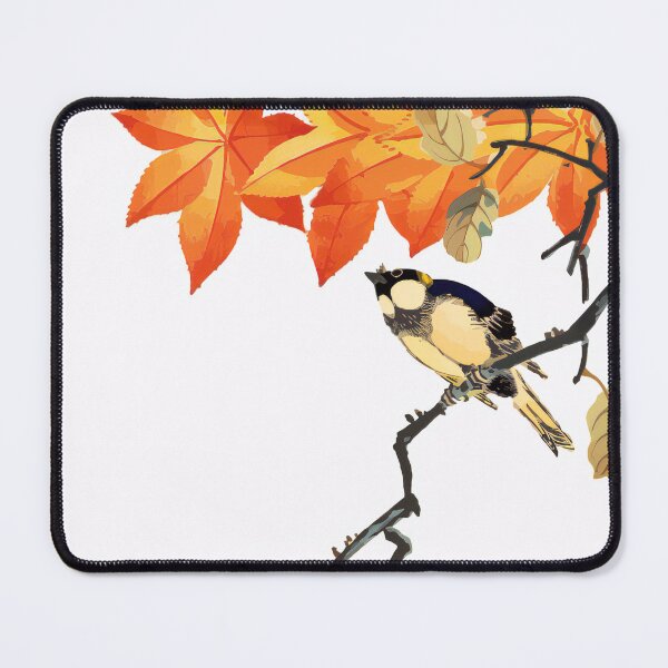 Item preview, Autumn Maple and Adorable Japanese Bird Ukiyo-e Kacho-ga Style Art designed and sold by siosai-design.