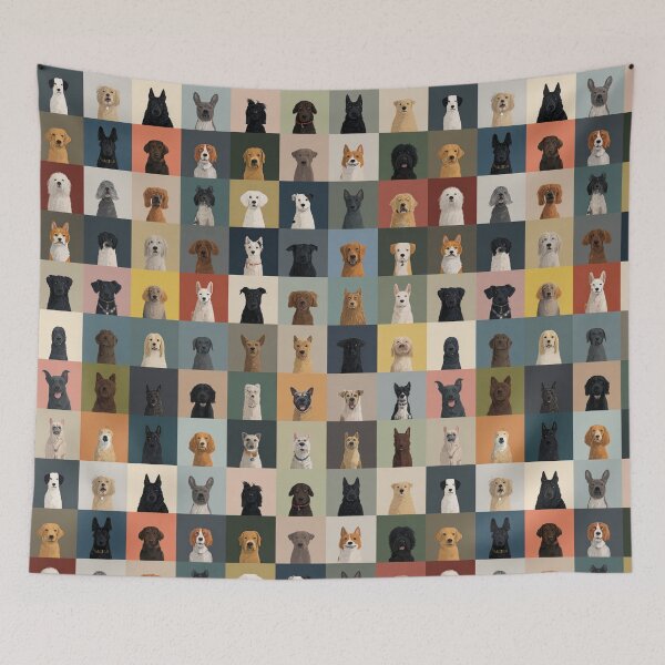 Item preview, Colorful Dog Portrait Grid – Modern Minimalist Pet Art designed and sold by casualnature.