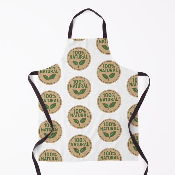 Item preview, Natural food label sticker with green leaves on brown background, AI generated designed and sold by dvoevnore.