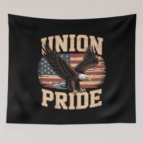 Item preview, Union Pride American Flag Eagle Labor Day USA Worker  designed and sold by ClassicAnthony.