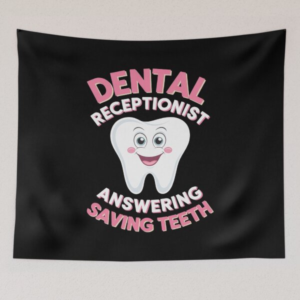 Item preview, Dental Receptionist Saving Teeth Dentist's Office Reception designed and sold by HuValverdeArt.