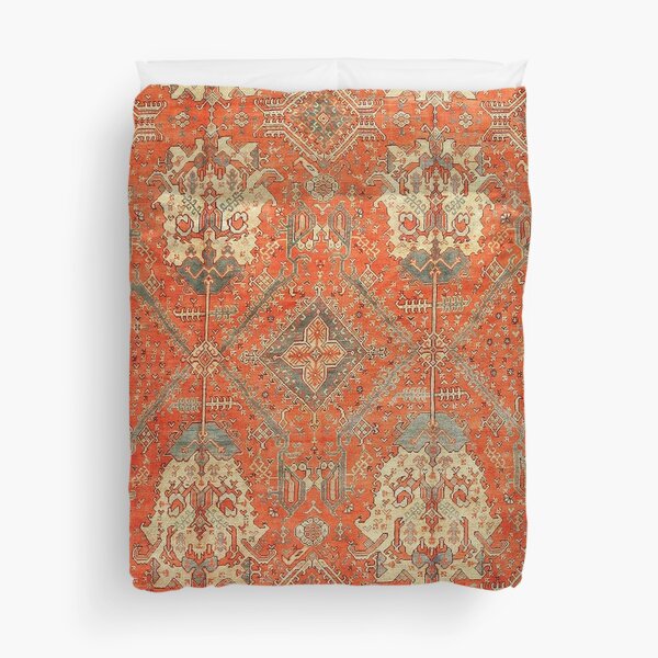 Antique Turkish Oushak Rug Print Duvet Cover