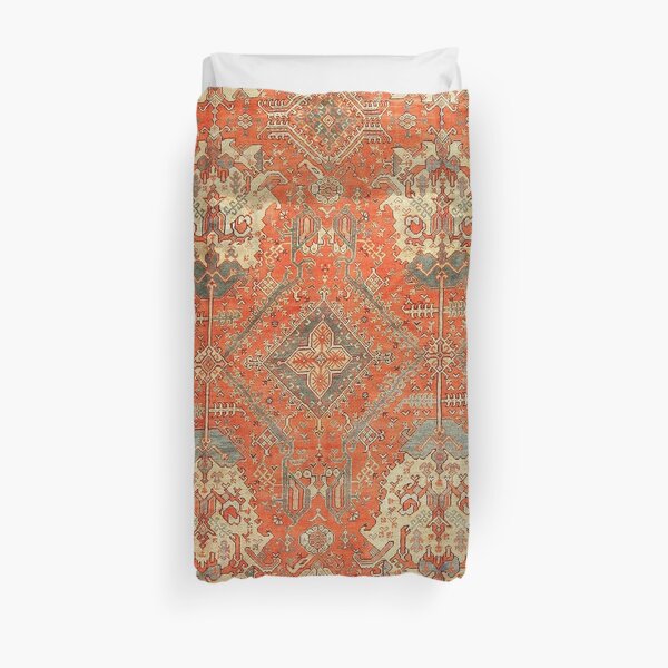 Antique Turkish Oushak Rug Print Duvet Cover
