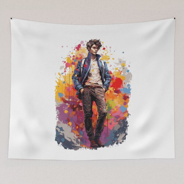 Item preview, Urban Fashion Man Colourful Paint Splash Illustration designed and sold by Mr Lee.