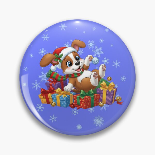 Item preview, Boys and Girls Cute Mischievous Christmas Puppy  designed and sold by LANCEWISEMEDIA.