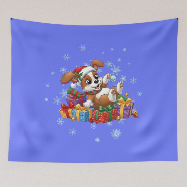 Item preview, Boys and Girls Cute Mischievous Christmas Puppy  designed and sold by LANCEWISEMEDIA.