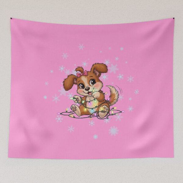 Item preview, Girls Cute Mischievous Christmas Puppy  designed and sold by LANCEWISEMEDIA.