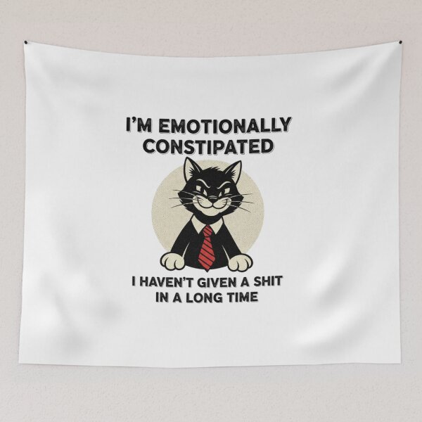 Item preview, Emotionally constipated, sassy cat, cat attitude, funnyfits70, Humor, Funny, retro, vintages, funny quotes, animal humor, designed and sold by FunnyFits70.
