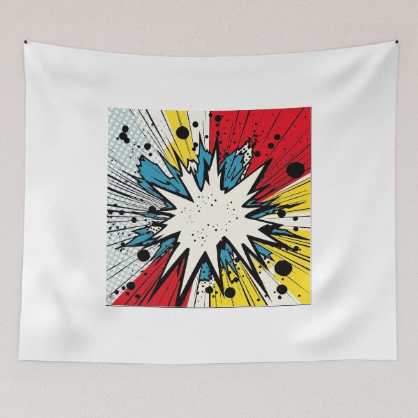 Item preview, Dynamic Pop Art Explosion Panel: A Comic Book Style Burst of Primary Colors and High-Impact Energy. designed and sold by Epsydon Designers.