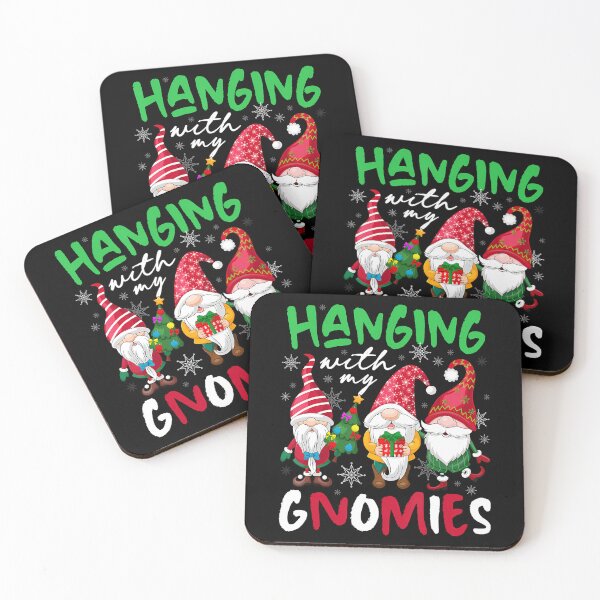 Item preview, Funny Hangin Quote Happy With Gnomies Holiday Vintage My designed and sold by Rackaam777Art.