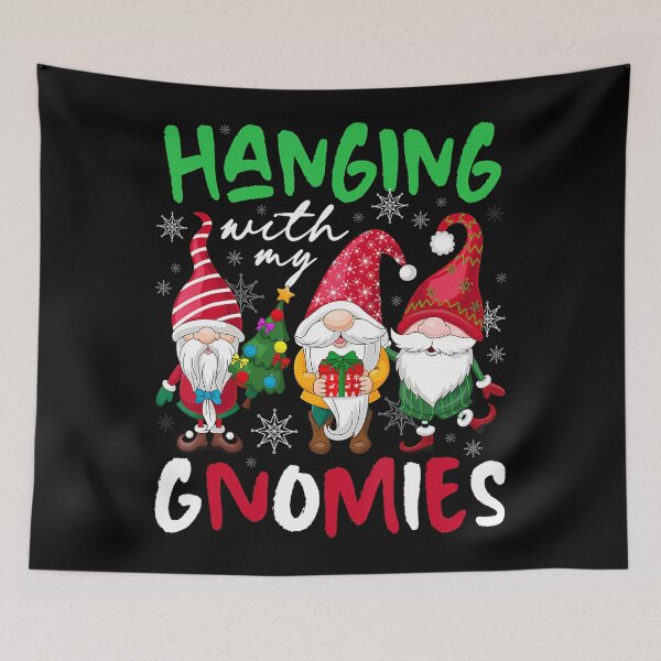 Item preview, Funny Hangin Quote Happy With Gnomies Holiday Vintage My designed and sold by Rackaam777Art.