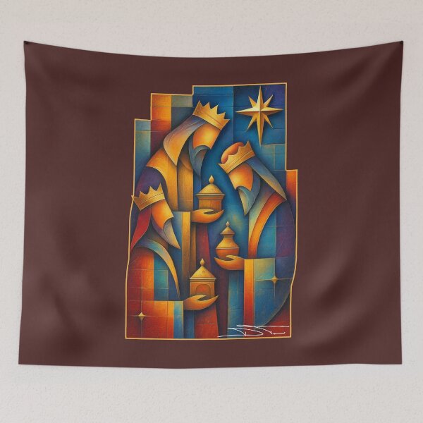 Item preview, Three Wise Men Christmas Star Art – Geometric Magi designed and sold by SoLunAgua ..