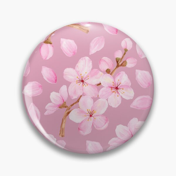 Item preview, Patrón de flores de cerezo rosa acuarela designed and sold by SmallDart Creations.