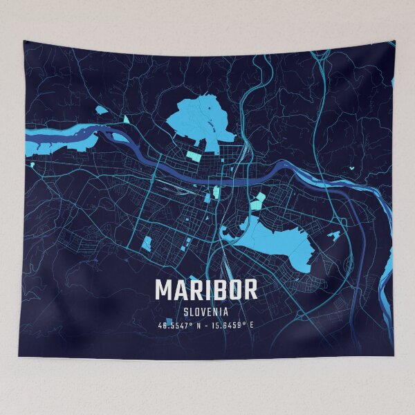 Item preview, Maribor Midnight City Map designed and sold by HomeLivingCo.