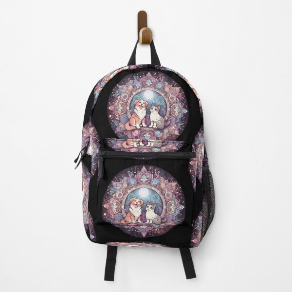 Item preview, Mandala Pets Sticker – Cosmic Dog & Cat in Celestial Harmony designed and sold by Meta Mirage .