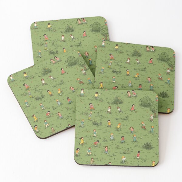 Item preview, Children in the Meadow – Whimsical Pastel Illustration of Play and Joy designed and sold by casualnature.