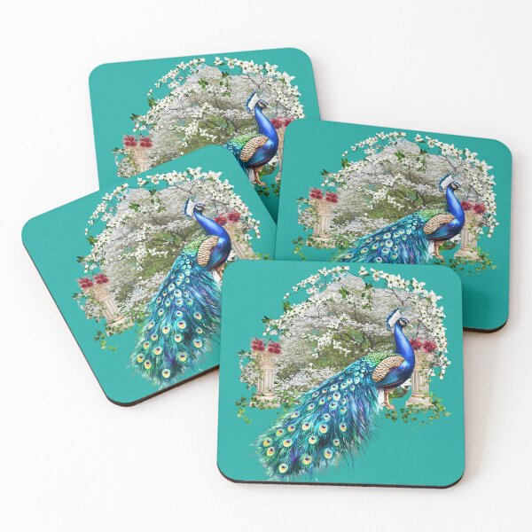 Item preview,  Peacock Post (Dogwood Garden) designed and sold by Tripp Art Studio.