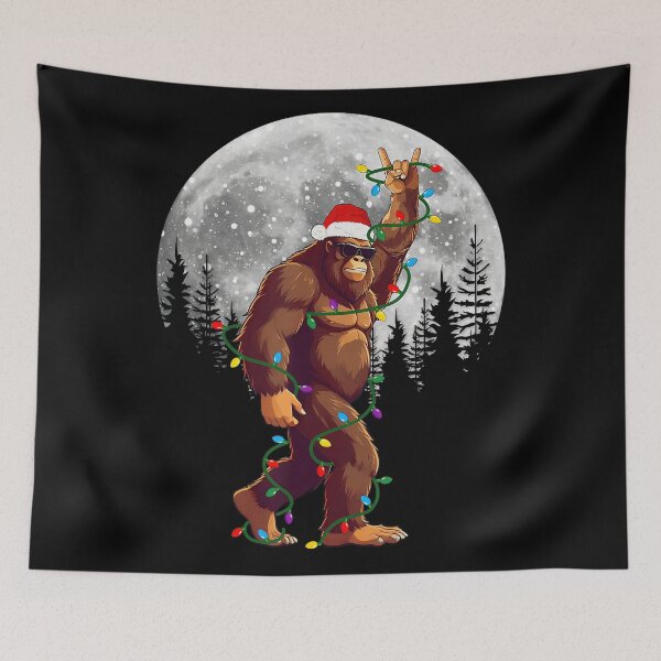 Item preview, Holiday Christmas Festive Christmas Retro Vintage Bigfoot Tree Classic Lights designed and sold by FrankyTepper.