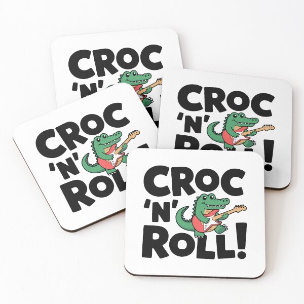 Item preview, Croc N Roll! Cute Crocodile Music Pun designed and sold by PMCreative.