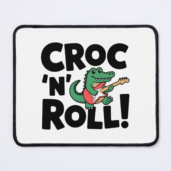 Item preview, Croc N Roll! Cute Crocodile Music Pun designed and sold by PMCreative.
