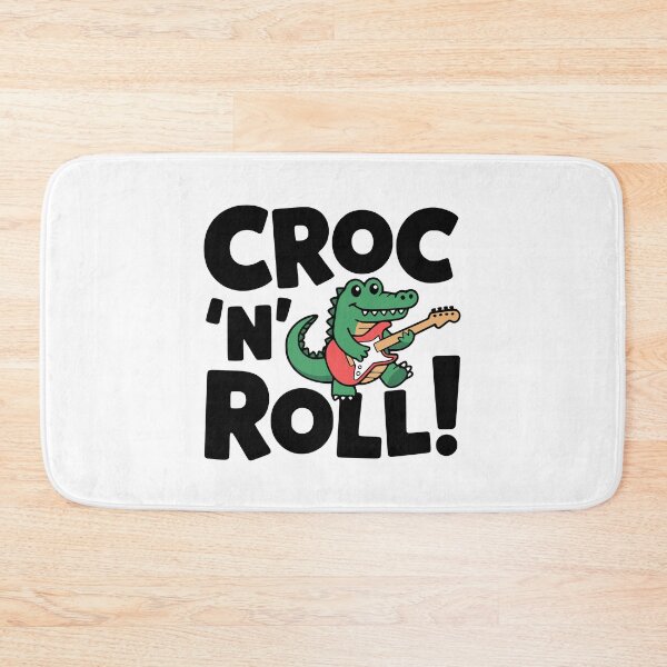 Item preview, Croc N Roll! Cute Crocodile Music Pun designed and sold by PMCreative.