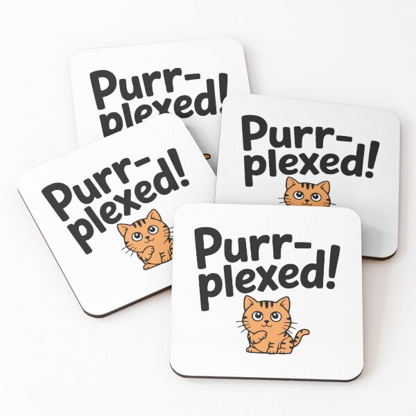 Item preview, Purr-Plexed! Cute Cat Pun designed and sold by PMCreative.