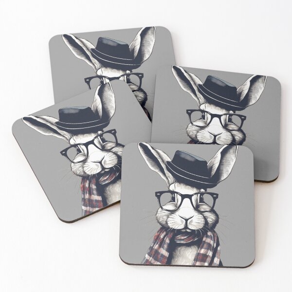 Item preview, Hipster Bunny – Cool Rabbit with Glasses Illustration designed and sold by Artclo3.