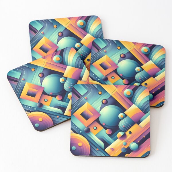 Item preview, Vibrant Geometric Abstract Circles And Diamonds Illustration designed and sold by PandaTShirtShop.