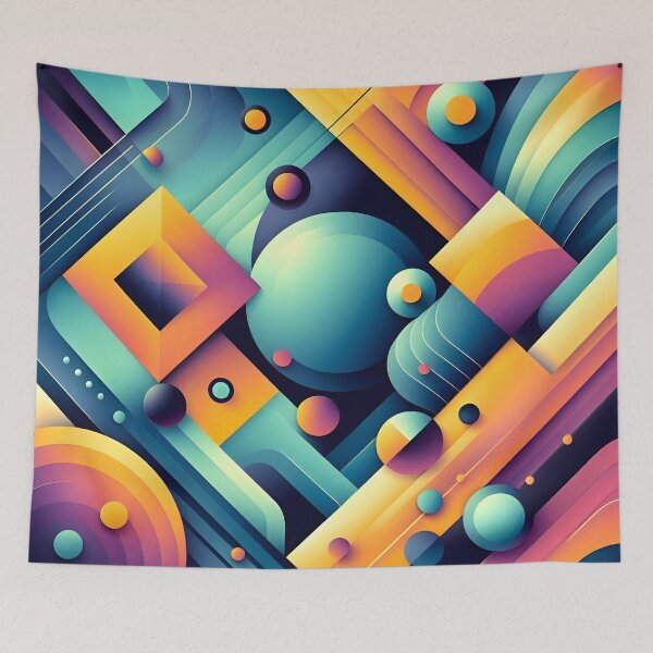 Item preview, Vibrant Geometric Abstract Circles And Diamonds Illustration designed and sold by PandaTShirtShop.