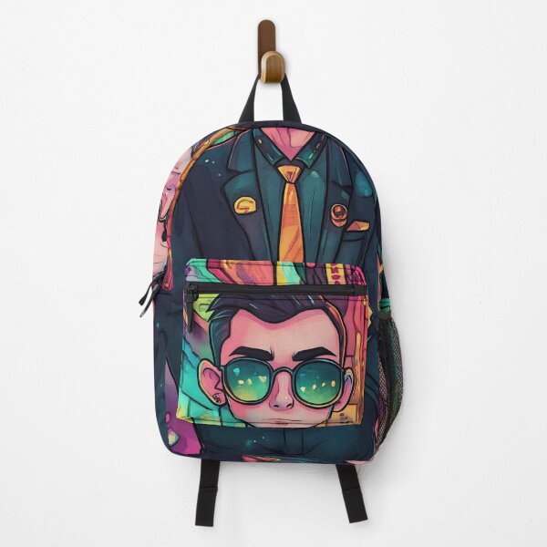 Item preview, Two stylish individuals wearing sunglasses walk through a vibrant neon-lit street in a bustling city at night designed and sold by anytka.