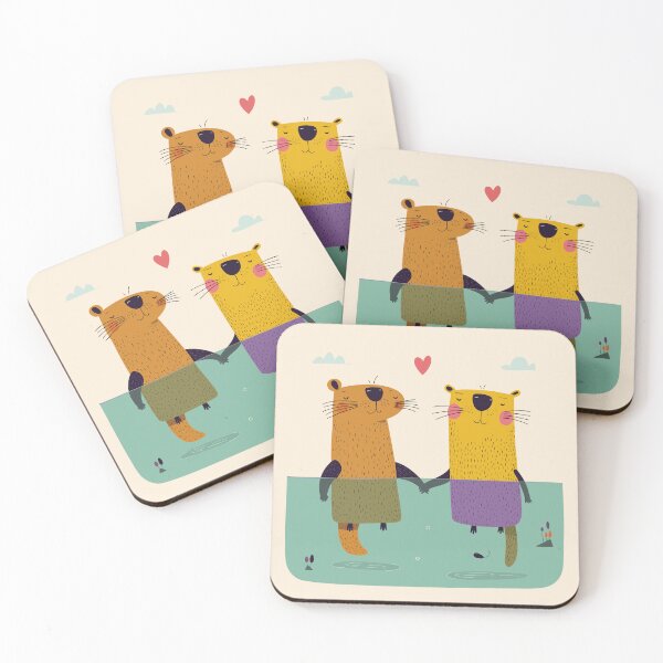 Item preview, Two Cute Otters in Love designed and sold by M2-D2.