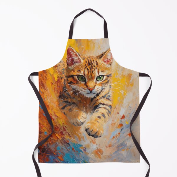 Item preview, Feline Flight in a Forest of Fire - Leaping Bengal Cat in Motion designed and sold by CuongArtLab.
