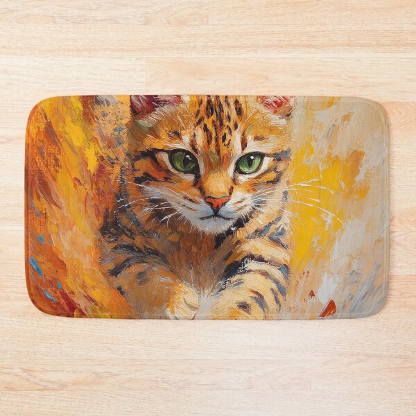 Item preview, Feline Flight in a Forest of Fire - Leaping Bengal Cat in Motion designed and sold by CuongArtLab.