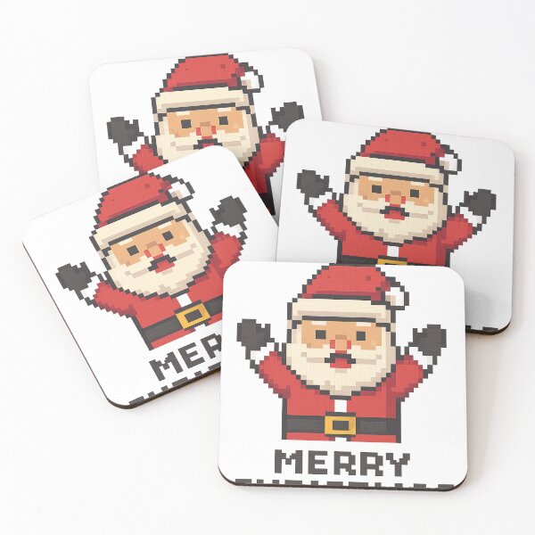 Item preview, Pixel Santa Claus Christmas Art – Retro 8-Bit Merry Christmas Design designed and sold by FriendlyKitty.