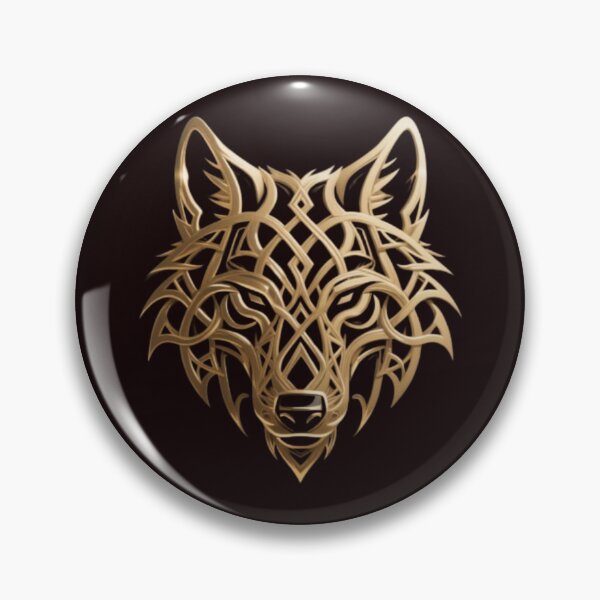 Artikelvorschau, Goldener Stammeswolf – Wikingergeist-Design entworfen und verkauft von MyTshirtArt.