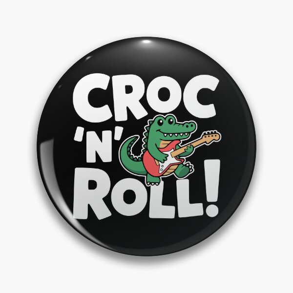 Item preview, Croc N Roll! Cute Crocodile Music Pun designed and sold by PMCreative.