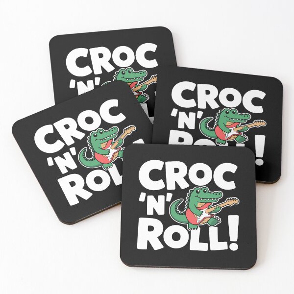 Item preview, Croc N Roll! Cute Crocodile Music Pun designed and sold by PMCreative.