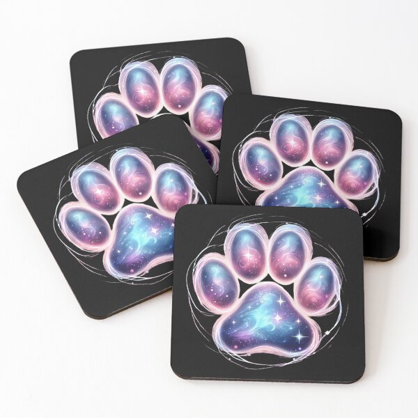 Item preview, Cosmic Paw Sticker – Galaxy Print with Celestial Aura designed and sold by Meta Mirage .