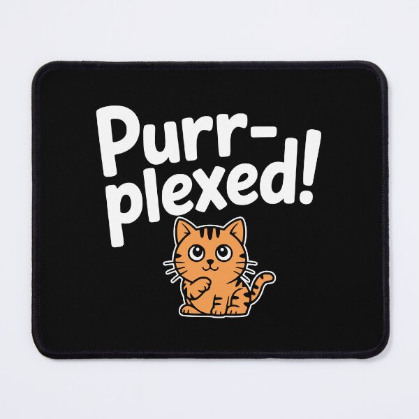 Item preview, Purr-Plexed! Funny Cat Pun designed and sold by PMCreative.