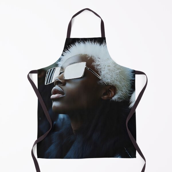 Item preview, A model showcases striking white hair and bold sunglasses with stylish flair against a dark backdrop in an urban fashion setting designed and sold by anytka.