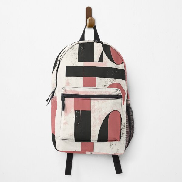 Item preview, Artistic representation of the word love with abstract shapes in a playful color palette featuring pinks, blacks, and whites designed and sold by anytka.