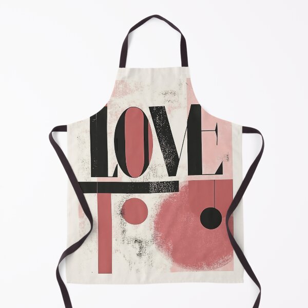Item preview, Artistic representation of the word love with abstract shapes in a playful color palette featuring pinks, blacks, and whites designed and sold by anytka.